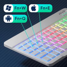 Load image into Gallery viewer, RGB BT Keyboard Rechargeable Wireless Blue-tooth Keyboard Backlight Keyboard