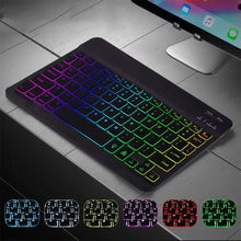 Load image into Gallery viewer, RGB BT Keyboard Rechargeable Wireless Blue-tooth Keyboard Backlight Keyboard