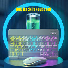 Load image into Gallery viewer, RGB BT Keyboard Rechargeable Wireless Blue-tooth Keyboard Backlight Keyboard