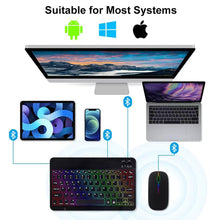 Load image into Gallery viewer, RGB BT Keyboard Rechargeable Wireless Blue-tooth Keyboard Backlight Keyboard