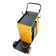 Load image into Gallery viewer, Multi-function welder trolley, MIG TIG ARC plasma cutter storage tank with 2 safety chains, portable 4-drawer chest, weight 280 LBS

