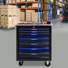 Load image into Gallery viewer, 7 DRAWERS MULTIFUNCTIONAL TOOL CART WITH WHEELS-BLACK+BLUE
