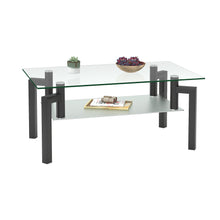 Load image into Gallery viewer, Rectangle Black Glass Coffee Table, Clear Coffee Table，Modern Side Center Tables for Living Room， Living Room Furniture

