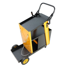 Load image into Gallery viewer, Multi-function welder trolley, MIG TIG ARC plasma cutter storage tank with 2 safety chains, portable 4-drawer chest, weight 280 LBS
