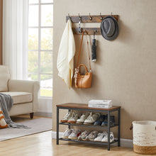Load image into Gallery viewer, Coat Shoe Rack Bench Set,Entryway Shoe Rack Bench with Coat Hooks,Hall Tree Coat Rack
