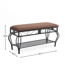 Load image into Gallery viewer, Shoe Rack Bench for Entryway, Industrial Bench, Rustic Shoe Rack for Small Spaces, Upholstered Entryway Bench, Multipurpose Entryway

