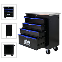 Load image into Gallery viewer, 4 DRAWERS MULTIFUNCTIONAL TOOL CART WITH WHEELS-BLACK
