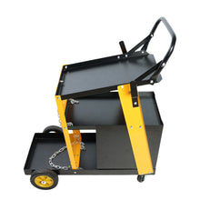 Load image into Gallery viewer, Multi-function welder trolley, MIG TIG ARC plasma cutter storage tank with 2 safety chains, portable 4-drawer chest, weight 280 LBS
