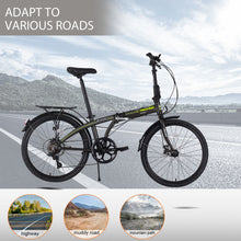 Load image into Gallery viewer, 24" Folding City Bike Aluminum Frame 7 Speed Folding Bike

