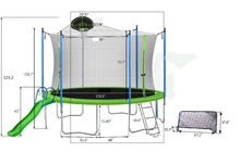 Load image into Gallery viewer, 16FT Trampoline with Slide , Outdoor Trampoline for Kids and Adults with Enclosure Net and Ladder,football goal,backboard
