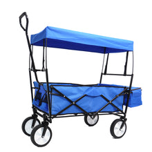 Load image into Gallery viewer, Garden Shopping Beach Cart folding wagon (Blue)
