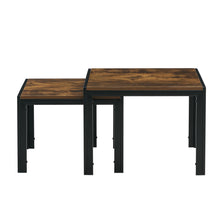 Load image into Gallery viewer, Nesting Coffee Table Set of 2, Square Modern Stacking Table with Wood Finish for Living Room,Rustic Brown
