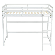 Load image into Gallery viewer, Twin Size High Loft Bed with inclined Ladder, Guardrails,White
