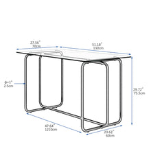 Load image into Gallery viewer, 1-piece Rectangle Dining Table with Black Metal Frame, Tempered Glass Dining Table for Kitchen Room, (Transparent+Black)
