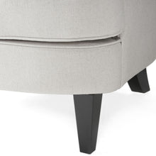 Load image into Gallery viewer, Contemporary Light Grey Fabric Club Chair and Ottoman Set, Stylish Upholstered Armchair with Matching Ottoman, Ideal for Modern Living Room Comfort and Style
