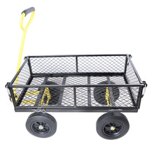 Load image into Gallery viewer, (Black +Yellow solid wheels wagon cart)Solid wheels Tools cart Wagon Cart Garden cart trucks make it easier to transport firewood
