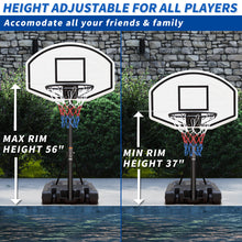 Load image into Gallery viewer, Portable Poolside Basketball Hoop Swimming Pool 3.1ft to 4.7ft Height-Adjustable Basketball System Goal Stand for Kids
