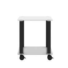 Load image into Gallery viewer, 1-Piece White+Black Side Table , 2-Tier Space End Table ,Modern Night Stand, Sofa table, Side Table with Storage Shelve
