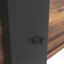 Load image into Gallery viewer, Rustic Brown TV Console with push-to-open Storage Cabinet for TV up to 65in Wood &amp;glass TV Stand for Living Room Bedroom
