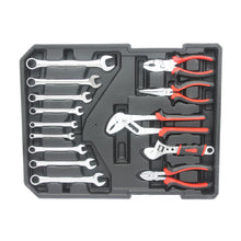Load image into Gallery viewer, White Hand Tool Box with 4 Layers of Toolset and Wheels
