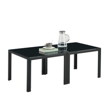 Load image into Gallery viewer, Coffee Table Set of 2, Square Modern Table with Tempered Glass Finish for Living Room,Black
