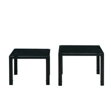 Load image into Gallery viewer, Nesting Coffee Table Set of 2, Square Modern Stacking Table with Tempered Glass Finish for Living Room,Black
