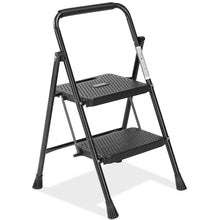Load image into Gallery viewer, 2 Non-slip step ladder, quick folding steel ladder Sturdy metal supported household tools for home/office work at altitude, portable step tools
