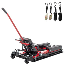 Load image into Gallery viewer, Hydraulic Motorcycle Lift Jack, 1500 LBS Capacity Foot-Operated Motorcycle Lift Table, ATV Scissor Lift Jack with 4.5" - 15" Lifting Range, Portable Motorcycle Lift Table with Wheels
