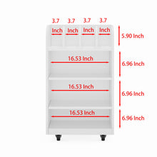 Load image into Gallery viewer, 4 Tier Kitchen Island Cart with Spice Rack &amp; Locking Casters, Simple Design Mobile Kitchen Storage Islands for Kitchen Living Room Bedroom, White
