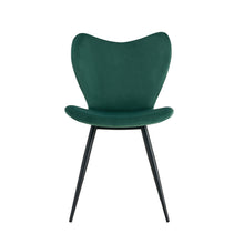 Load image into Gallery viewer, Dining chairs set of 2, Dark Green velvet  Chair modern kitchen chair with metal leg
