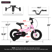 Load image into Gallery viewer, A12117 Kids' Bike 12 Inch Wheels, 1-Speed Boys Girls Child Bicycles For2-3Years, With Removable Training Wheels Baby Toys, Front V Brake, Rear Holding Brake
