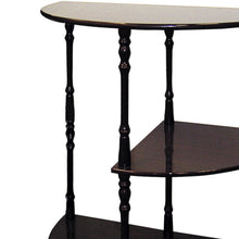 Load image into Gallery viewer, 26" Tall 3-Tier Wooden End Table, Crescent Shape with Cherry finish
