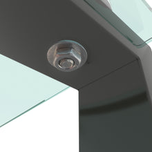 Load image into Gallery viewer, Console Table Double layer tempered glass rectangular porch table black leg double layer glass tea table
