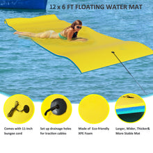 Load image into Gallery viewer, Floating Water Mat, 12' × 6' Lily Pad Floating Mat, 3-Layer Foam Water Floating Pad for Water Recreation and Relaxing, Thick and Durable Water Activities Mat for Lake, Oceans
