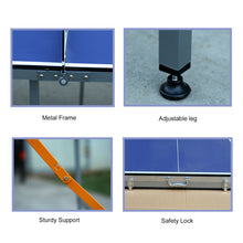 Load image into Gallery viewer, 6ft Mid-Size Table Tennis Table Foldable &amp; Portable Ping Pong Table Set for Indoor &amp; Outdoor Games with Net, 2 Table Tennis Paddles and 3 Balls
