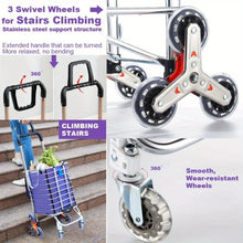 Load image into Gallery viewer, Grocery Laundry Utility Foldable Shopping Cart Trolley, Aluminum Alloy 8-Wheel Stair Climbing, Load Capacity 35L
