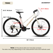 Load image into Gallery viewer, A28250 700C Road Hybrid Bike for Adult , 21-Speed Road Bike Road Bicycle Carbon Steel Frame/Dual-Disc Brakes/Multiple Colors
