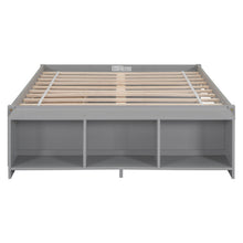 Load image into Gallery viewer, Full Size Bed with Storage Case, 2 Storage drawers, Lengthwise Support Slat,Grey
