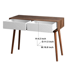 Load image into Gallery viewer, Entryway Table with 2 Carved Panel Drawers, Console Table with Storage Space and Wood Legs,Sofa Table Behind Couch for Hallway, Living Room, Natural Color
