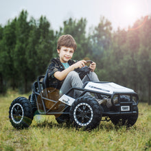 Load image into Gallery viewer, White, 24V Ultimate Go-Kart, Ride On Toy for Big Kids Ages 6+, 2x200W Powerful Motor, 6MPH Outdoor/Off road/Dirt Road Electric Car, Wide Seat, Metal Frame, Strong Shock Absorbers, High/Low Speed, Gift
