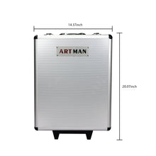 Load image into Gallery viewer, White Hand Tool Box with 4 Layers of Toolset and Wheels
