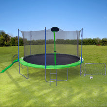 Load image into Gallery viewer, 16FT Trampoline with Slide , Outdoor Trampoline for Kids and Adults with Enclosure Net and Ladder,football goal,backboard
