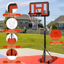 Load image into Gallery viewer, Use for Outdoor Height Adjustable 4.8 to 7.7ft Basketball Hoop 44 Inch Backboard Portable Basketball Goal System with Stable Base and Wheels
