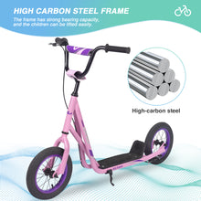 Load image into Gallery viewer, Youth Scooter Kick Scooter for Kids 6+ with Adjustable Handlebar, 12 Inch Inflatable Wheels ,Widened non-slip Footboard
