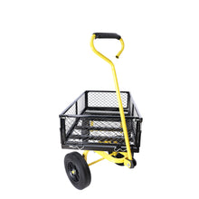 Load image into Gallery viewer, (Black +Yellow solid wheels wagon cart)Solid wheels Tools cart Wagon Cart Garden cart trucks make it easier to transport firewood
