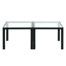 Load image into Gallery viewer, Coffee Table Set of 2, Square Modern Table with Tempered Glass Finish for Living Room,Transparent
