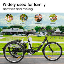 Load image into Gallery viewer, A24632 Adult Tricycles 7 Speed, Adult Trikes 24 inch 3 Wheel Bikes, Three-Wheeled Bicycles Cruise Trike with Shopping Basket for Seniors, Women, Men
