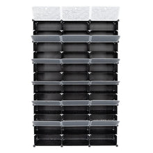 Load image into Gallery viewer, 12-Tier Portable 72 Pair Shoe Rack Organizer 36 Grids Tower Shelf Storage Cabinet Stand Expandable for Heels, Boots, Slippers, Black
