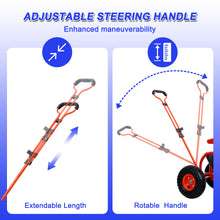Load image into Gallery viewer, Garden Cart Rolling Scooter, Adjustable Height Heavy Duty Scooter, Rolling Garden Cart with 4 Wheels and Extendable Handle, Garden Stool Cart with 360-Degree Seat and Tool Tray (Red)
