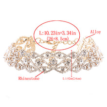 Load image into Gallery viewer, Luxury Diamond Crystal Rhinestone Pendant Choker Collar Gold Silver Chain Necklace Women Wedding Jewelry
